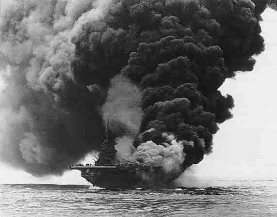 The Essex-class aircraft carrier USS Bunker Hill (CV-17)